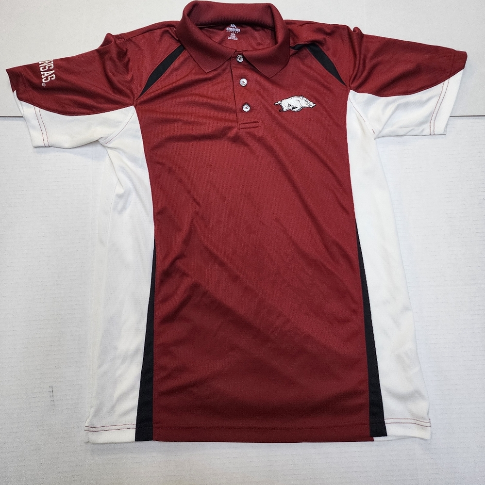 KA Knights Apparel Men's Size Medium Arkansas Razorbacks Multi-Color Polo Shirt